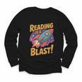 Book Lover Kids And Adults Reading Is a Blast Rocket Ship Youth Long Sleeve Tee
