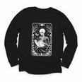 Book Lover The Reader Tarot Card Skeleton Reading Youth Long Sleeve Tee