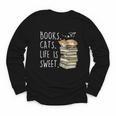 Book Lovers Books Cats Life Is Sweet Cat Lovers Youth Long Sleeve Tee