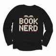 Book Nerd Retro Pixel Reading Librarian Aesthetic Youth Long Sleeve Tee