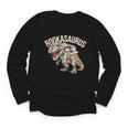 Book Reading Dinosaur T-Rex Dino Bookworm Youth Long Sleeve Tee