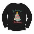 All Booked For Christmas Tree Book Bookish Christmas Youth Long Sleeve Tee