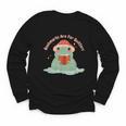 Bookmarks Are For Quitters Frog Reading Book Graphic Youth Long Sleeve Tee