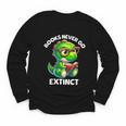 Books Never Go Extinct Reading Dinosaur Bookish Nerdy Youth Long Sleeve Tee
