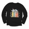 Books Lover Cute Sleepy Cat Relax Reading Vibe Youth Long Sleeve Tee