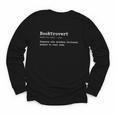 Booktrovert Definition Pun Book Lovers Bookworm Humor Youth Long Sleeve Tee
