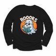 BOOOKS Cute Ghost Reading Books Halloween Youth Long Sleeve Tee BOOOKS Cute Ghost Reading Books Halloween Youth Long Sleeve Tee