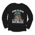 Born To Read Forced To Socialize Dragon Books Reading Youth Long Sleeve Tee