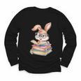 Bunny Rabbit Reading Books Rabbit Books Bunny Reader Youth Long Sleeve Tee