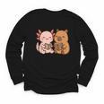 Capybara Axolotl Kawaii Kids Anime Book Lover Reading Youth Long Sleeve Tee Capybara Axolotl Kawaii Kids Anime Book Lover Reading Youth Long Sleeve Tee
