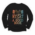 Cat & Book Art For Men Women Cat Librarian Novel Book Lover Youth Long Sleeve Tee Cat & Book Art For Men Women Cat Librarian Novel Book Lover Youth Long Sleeve Tee