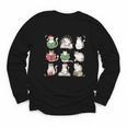 Cat Reading Book Funny Christmas Cat Book Lover Librarian Men Women Kids Youth Long Sleeve Tee