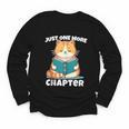 Cat Reading Books Bookworm Read One More Chapter Youth Long Sleeve Tee