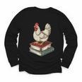 Chicken Books Back To School First Day Of School Boys Girls Youth Long Sleeve Tee