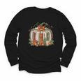 Christmas Book Pumpkin Reading Holiday Lovers Teacher Youth Long Sleeve Tee