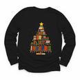 Christmas Tree Bookshelf Book Lover Library Men Women Kids Youth Long Sleeve Tee