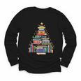 Christmas Tree Made Of Books Librarian Reader Holiday Youth Long Sleeve Tee