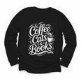 Coffee Cats & Books Reading Book Lover Reader Youth Long Sleeve Tee