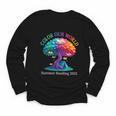 Color Our World Summer Reading 2025 Tree Book Lover Camping Youth Long Sleeve Tee Color Our World Summer Reading 2025 Tree Book Lover Camping Youth Long Sleeve Tee