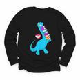 Cool Dinosaur Books Art For Men Women Libarian Book Lover Youth Long Sleeve Tee