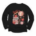 Coquette Teacher School Supplies Bows Books Globe Apple Cute Youth Long Sleeve Tee