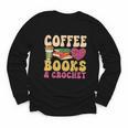 Crochet Coffee Reading Books Crocheter Crocheting Youth Long Sleeve Tee
