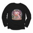 Cute Axolotl Reading Books Cozy Night Aesthetic Youth Long Sleeve Tee