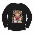 Cute Baby Highland Cow With Reading Book Bookworm Youth Long Sleeve Tee Cute Baby Highland Cow With Reading Book Bookworm Youth Long Sleeve Tee