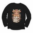Cute Baby Highland Cow Reading Book Librarian Bookworm Youth Long Sleeve Tee Cute Baby Highland Cow Reading Book Librarian Bookworm Youth Long Sleeve Tee