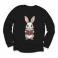 Cute Bookworm Bunny Reading For Kids And Teachers Youth Long Sleeve Tee