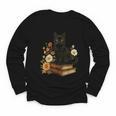 Cute Cat Book Flowers Youth Long Sleeve Tee Cute Cat Book Flowers Youth Long Sleeve Tee
