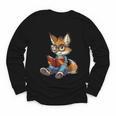 Cute Coyote With Book I Kids Coyote Youth Long Sleeve Tee Cute Coyote With Book I Kids Coyote Youth Long Sleeve Tee
