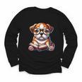 Cute Dog Puppy English Bulldog Reading Book Youth Long Sleeve Tee Cute Dog Puppy English Bulldog Reading Book Youth Long Sleeve Tee