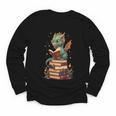 Cute Dragon Reading Book Bookworm Dragons And Books Youth Long Sleeve Tee