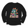 Cute Dragon Reading a Book Bookworm For Men Women Kid Youth Long Sleeve Tee
