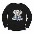 Cute Elephant Reading Universe Book Youth Long Sleeve Tee