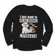 Cute Glasses Read Books & Pet My Maltese Lover Youth Long Sleeve Tee
