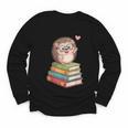Cute Hedgehog Reading Books Animal Lover Reader Bookworm Youth Long Sleeve Tee Cute Hedgehog Reading Books Animal Lover Reader Bookworm Youth Long Sleeve Tee