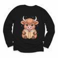 Cute Highland Cow Reading Book Youth Long Sleeve Tee Cute Highland Cow Reading Book Youth Long Sleeve Tee