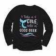 Cute Mermaid Librarian Teacher Dive Into A Good Book Reading Youth Long Sleeve Tee