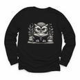 Cute Owl Reading Book Graphic Art Youth Long Sleeve Tee