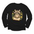 Cute Raccoon Reading Book Flowers Floral Youth Long Sleeve Tee Cute Raccoon Reading Book Flowers Floral Youth Long Sleeve Tee