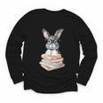 Cute Reading Bunny With Glasses Books Reader Book Bookworm Youth Long Sleeve Tee
