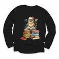 Cute Reading Chicken With Glasses Books Bookworm Reader Book Youth Long Sleeve Tee