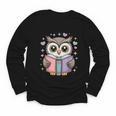 Cute Reading Owl Book Lover Teacher Librarian Bookworm Youth Long Sleeve Tee