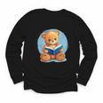 Cute Teddy Bear Reading Book Fun Youth Long Sleeve Tee