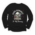 Dark Romance Is My Therapy Book Lover Merch Trigger Warning Youth Long Sleeve Tee