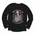 Dark Romance Had Me At Trigger Warning Skeleton Smutt Book Youth Long Sleeve Tee