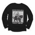 Defend Your Local Library Knight Cat Rider Book Lover Youth Long Sleeve Tee Defend Your Local Library Knight Cat Rider Book Lover Youth Long Sleeve Tee