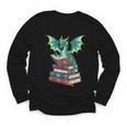 Dragon Reading Books Fantasy Lovers Mythical Creatures Youth Long Sleeve Tee Dragon Reading Books Fantasy Lovers Mythical Creatures Youth Long Sleeve Tee